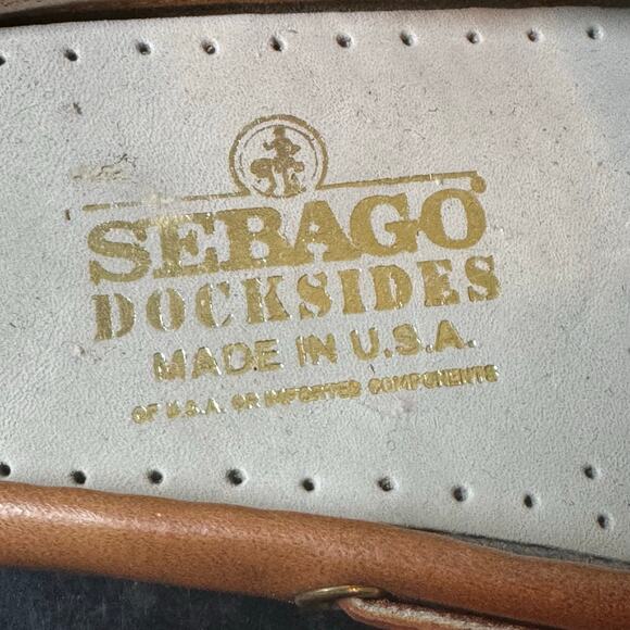 Sebago Docksides Size 7.5 Tan and Brown Slip On Mule Boat Deck Shoes - Picture 4 of 5